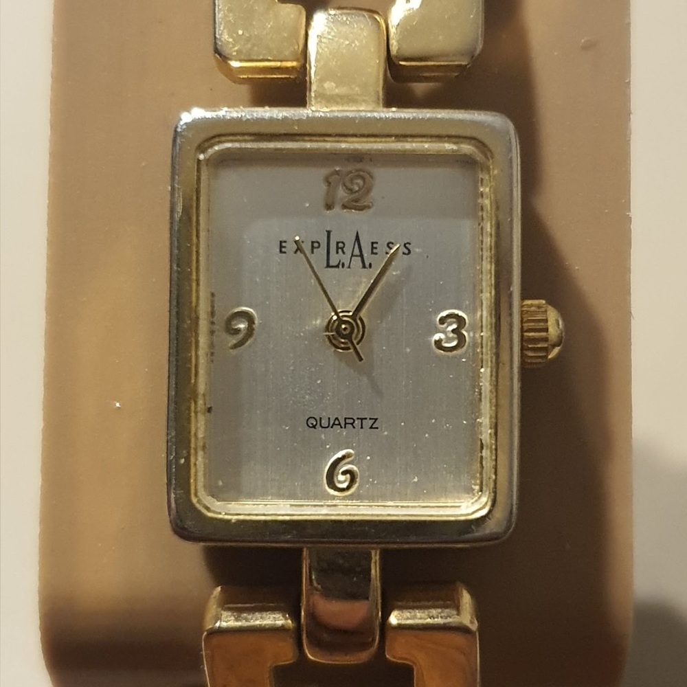 LA Express Goldtone/Silver Stainless Steel Women's Watch